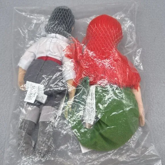 The Little Mermaid Ariel and Eric Plush The Disney Store Bean Bag 9" Stuffed Toy - Picture 4 of 8